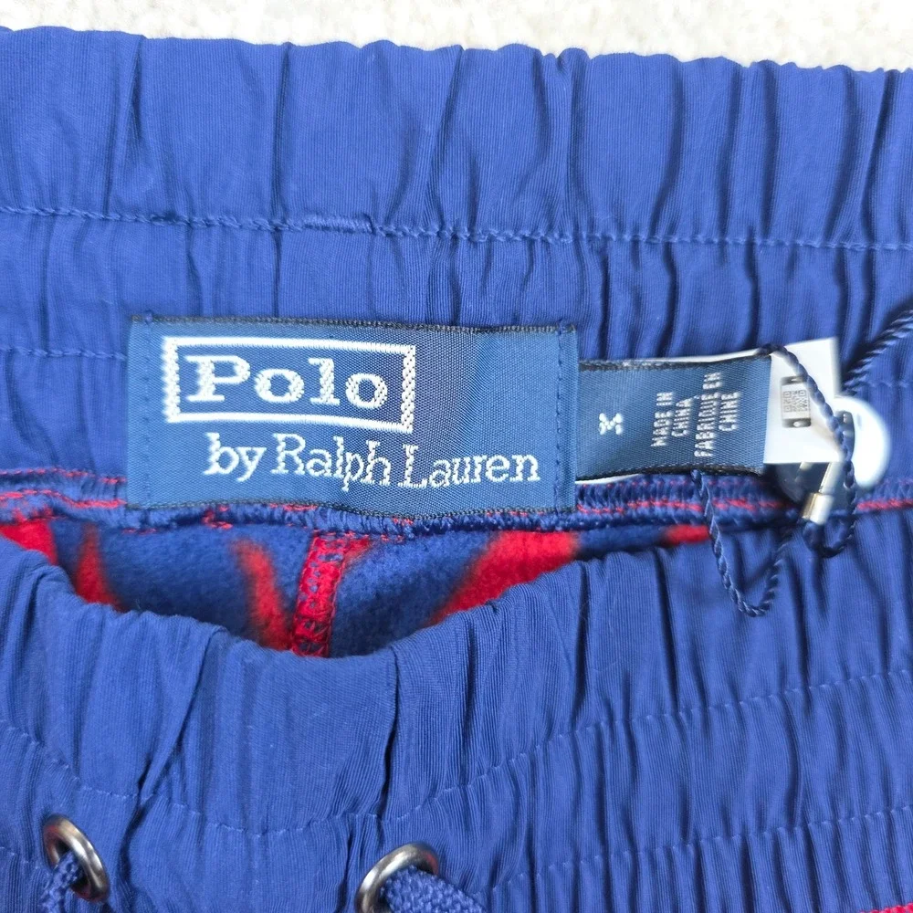 Polo Ralph Lauren Fleece Jogger Pants Mens M Blue Green Snowflake Fair Isle NWT